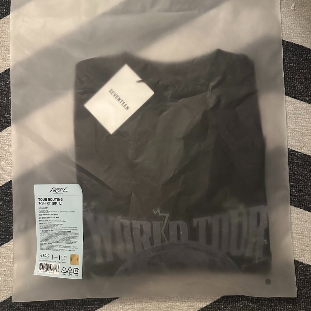 SEVENTEEN World Tour Routing T-Shirt Official Merch Size Large NWT